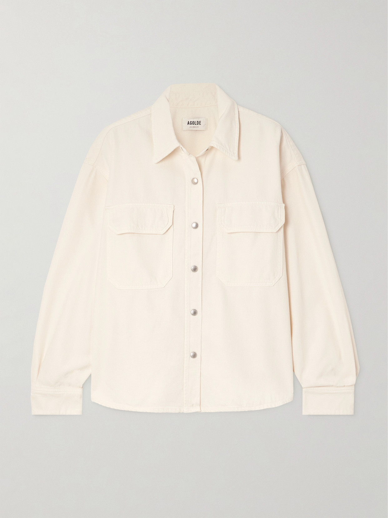 Agolde Gwen Slice Organic Denim Shirt In White