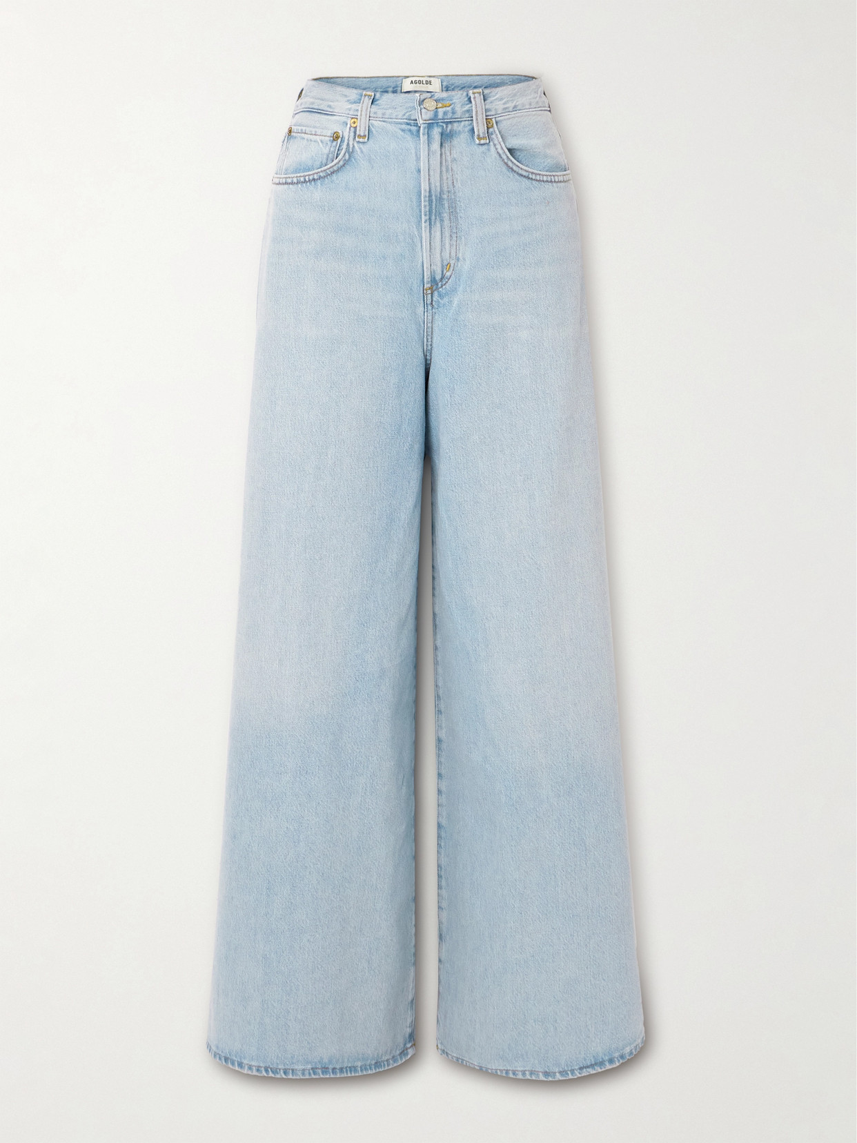 Shop Agolde Nolan High-rise Wide-leg Jeans In Blue