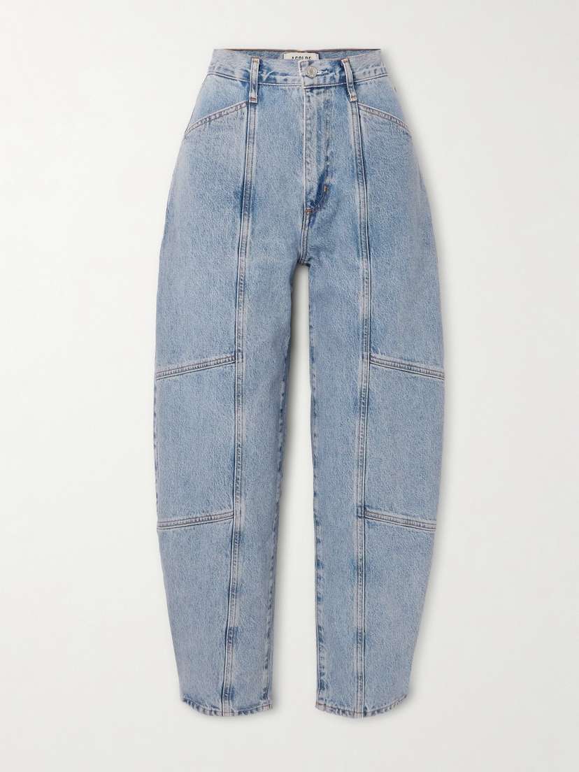 AGOLDE Mara Paneled High-rise Barrel-leg Jeans