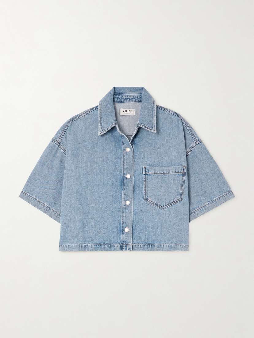 AGOLDE Rona Cropped Denim Shirt - x large
