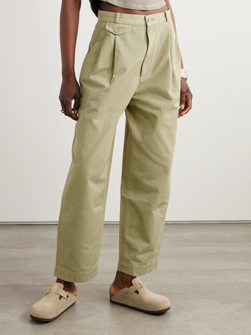 Agolde Becker pleated cotton-twill tapered pants
