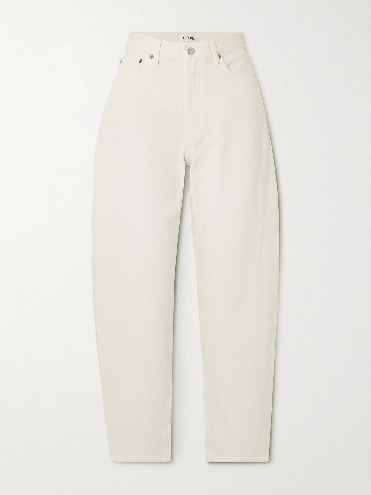 Agolde Balloon High-rise Barrel-leg Organic Jeans In White