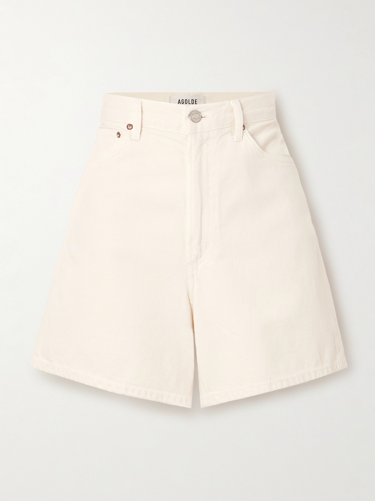 Agolde Stella Organic Denim Shorts In White