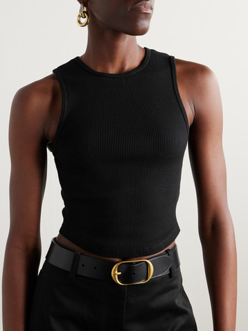 Agolde Nova ribbed cropped stretch organic cotton and TENCEL™ Lyocell-blend tank
