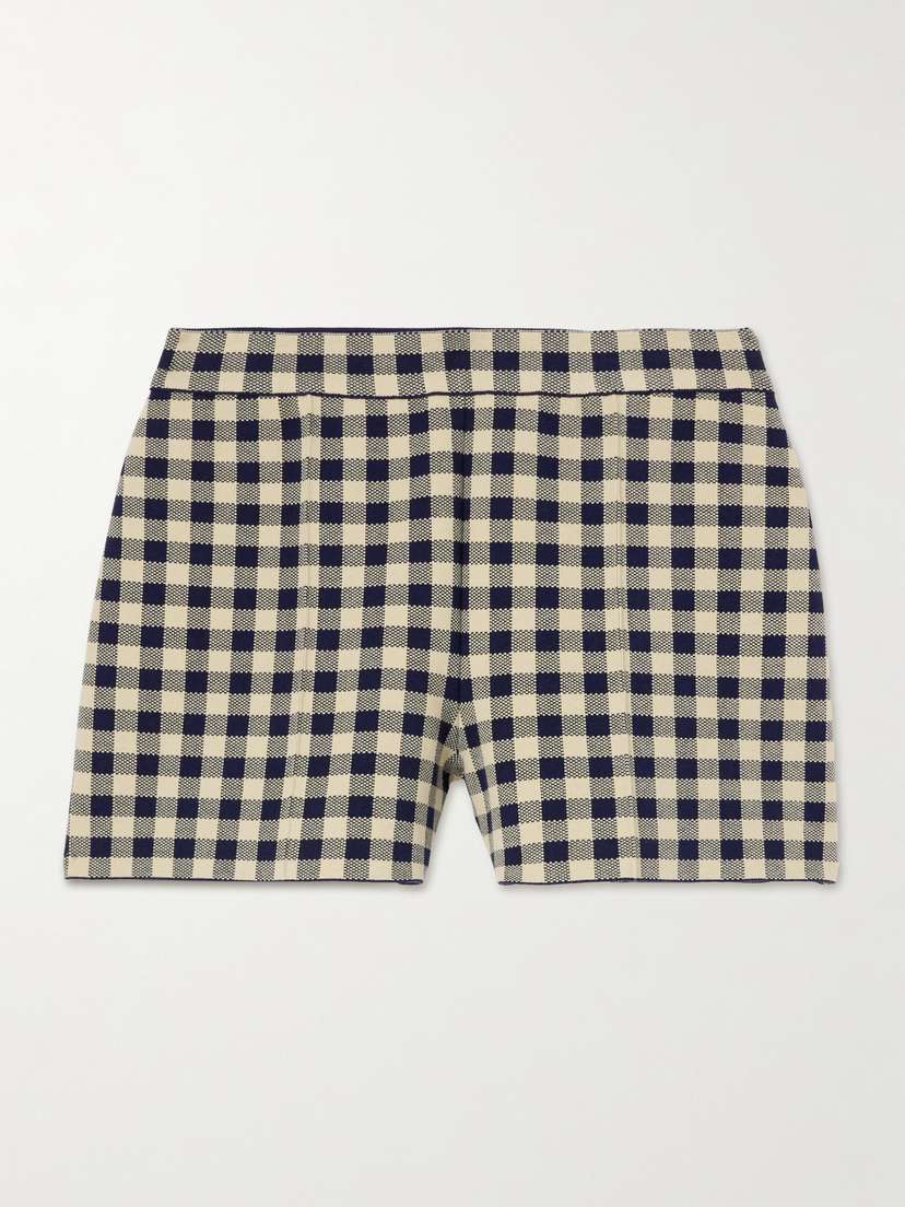 HIGH SPORT Checked Cotton-blend Jacquard Shorts - x large