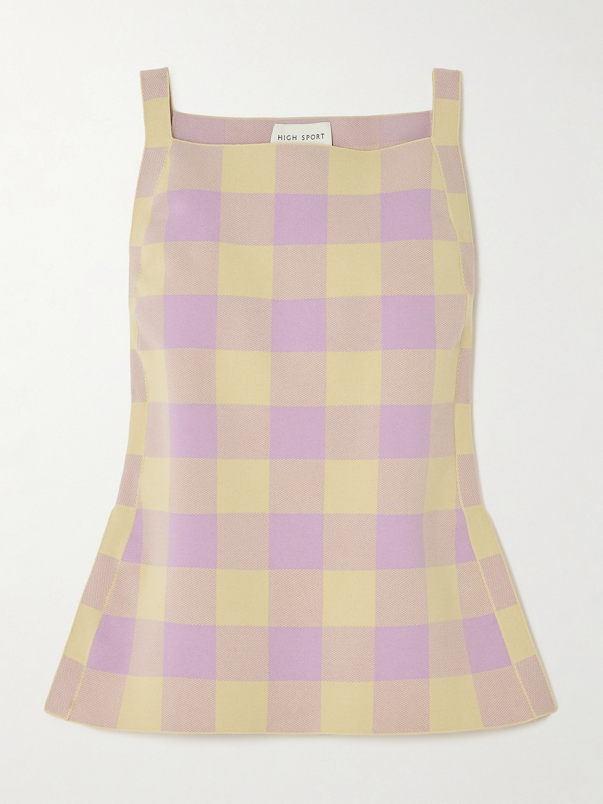 HIGH SPORT - Asher Gingham Stretch-cotton Jacquard Top - Multi
