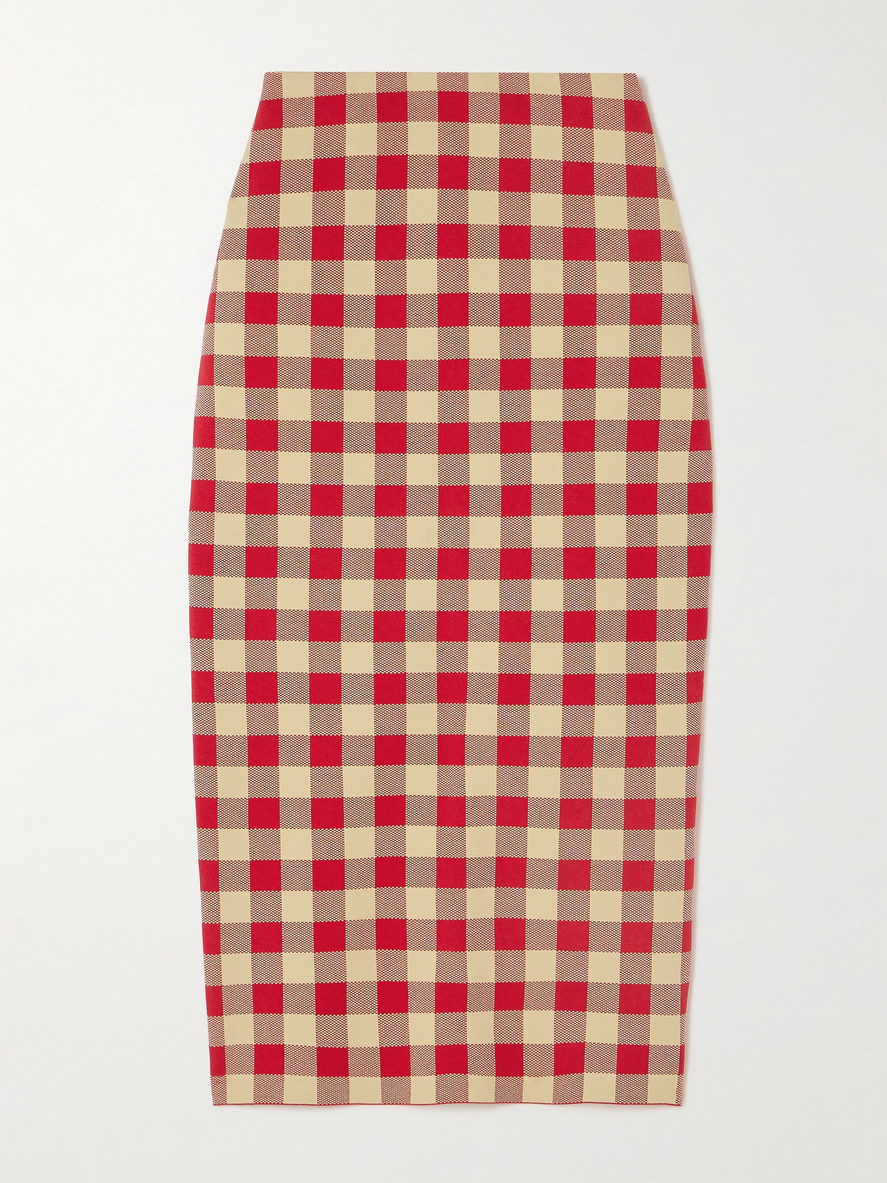 HIGH SPORT - Petra Gingham Stretch-cotton Jacquard Midi Skirt - Red