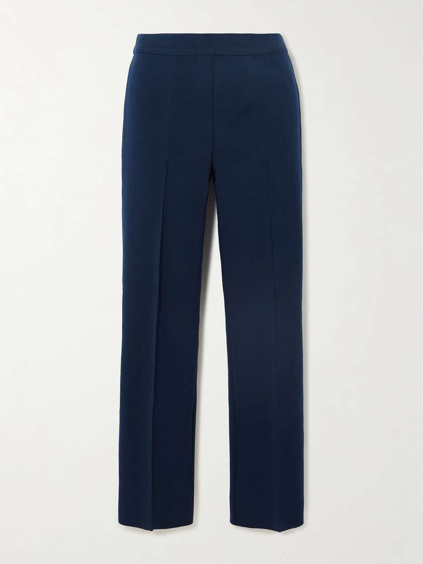 HIGH SPORT Jules Stretch-cotton Jacquard Straight-leg Pants