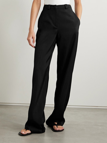 Another Tomorrow Crepe straight-leg pants