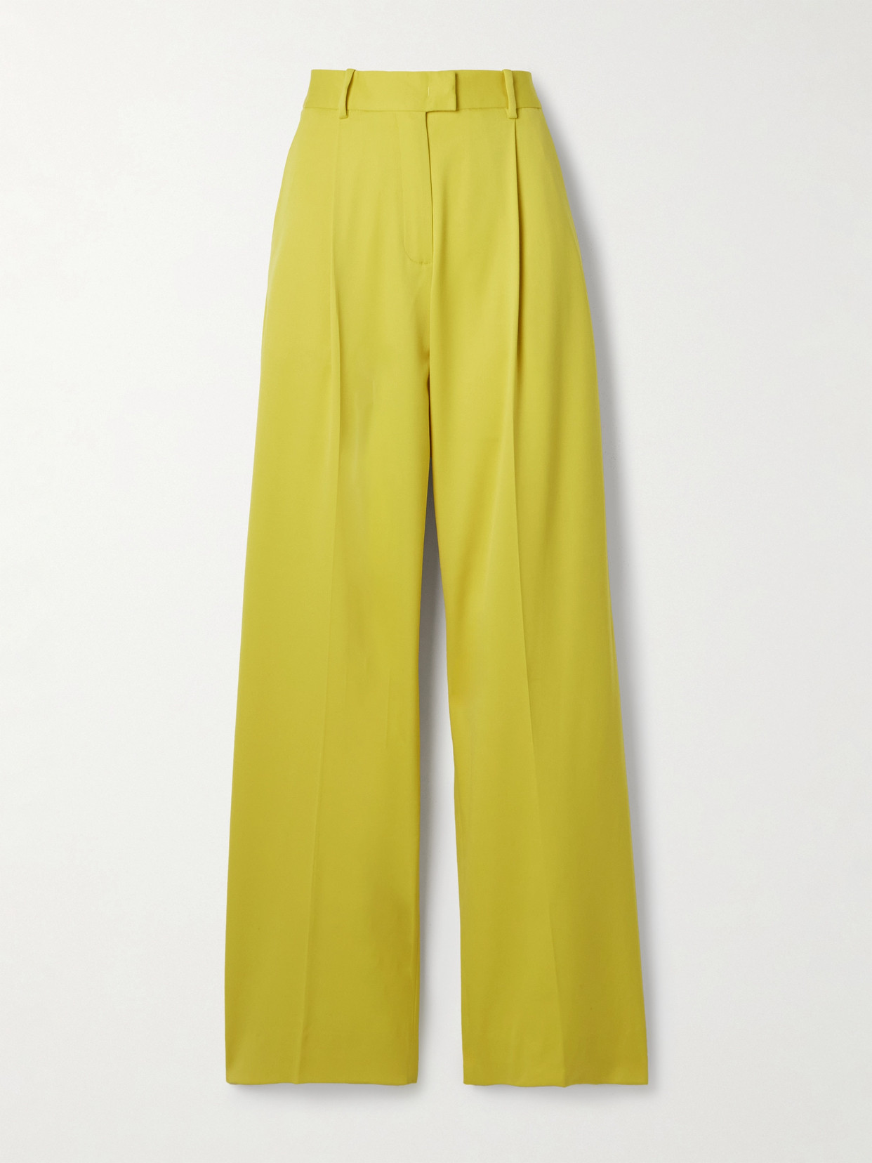 Another Tomorrow + Net Sustain Wool-blend Straight-leg Trousers In Yellow