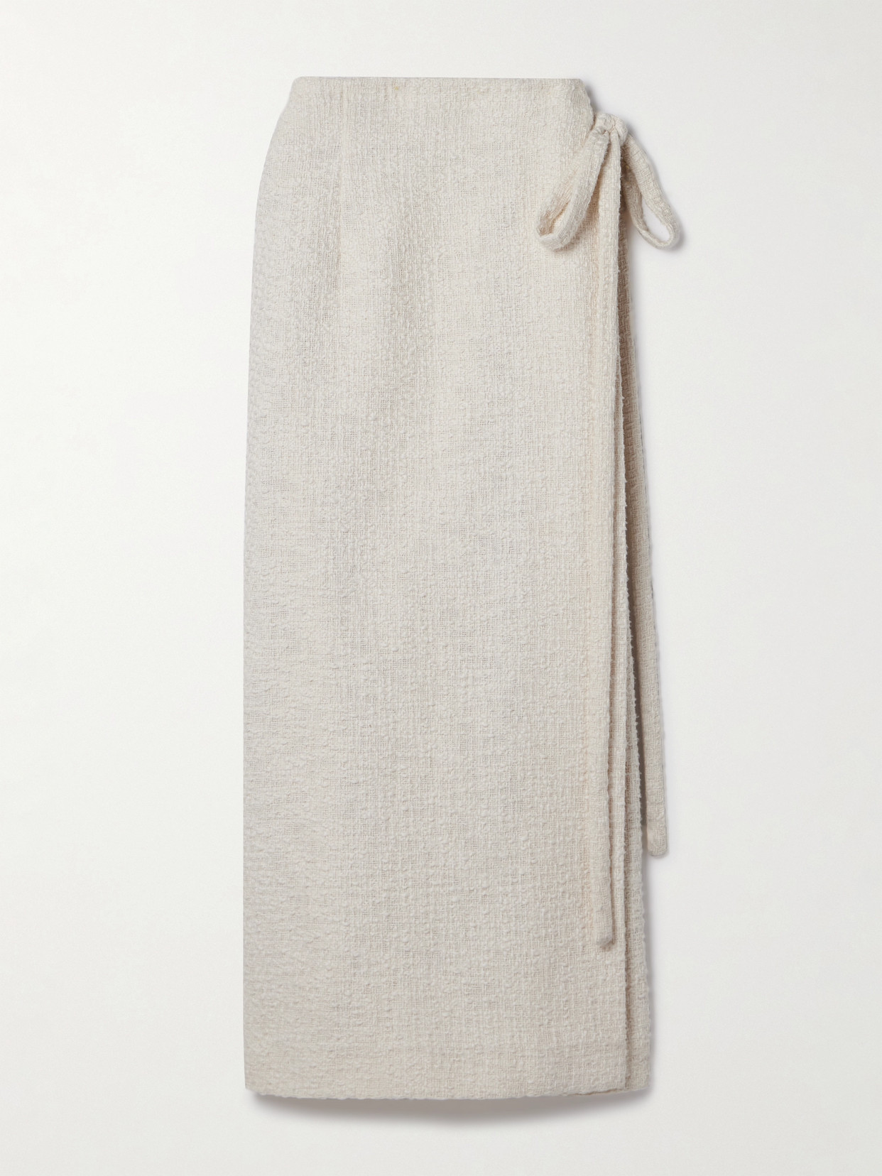 Another Tomorrow - + Net Sustain Organic Cotton-tweed Maxi Wrap Skirt - Cream