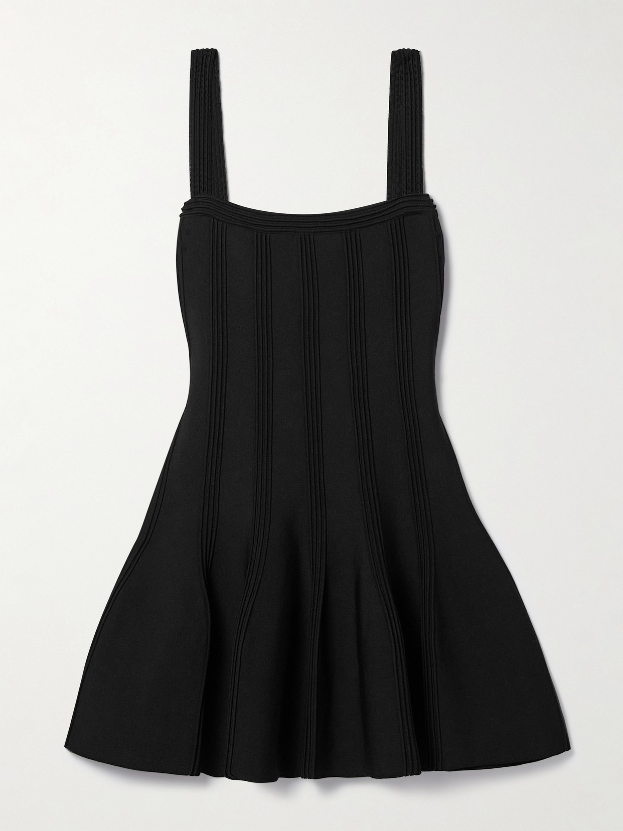 Another Tomorrow + Net Sustain Knitted Mini Dress In Black