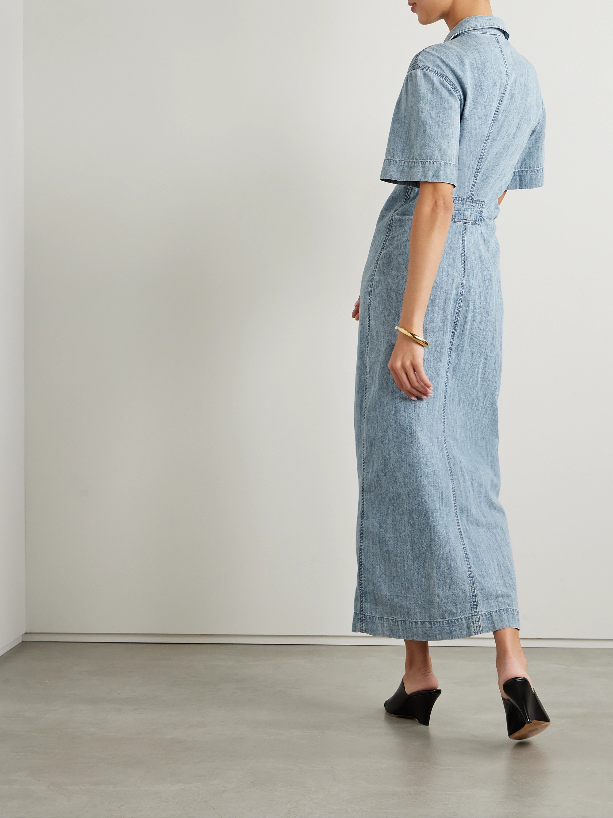 Another Tomorrow + NET SUSTAIN organic cotton-chambray midi dress thumbnail