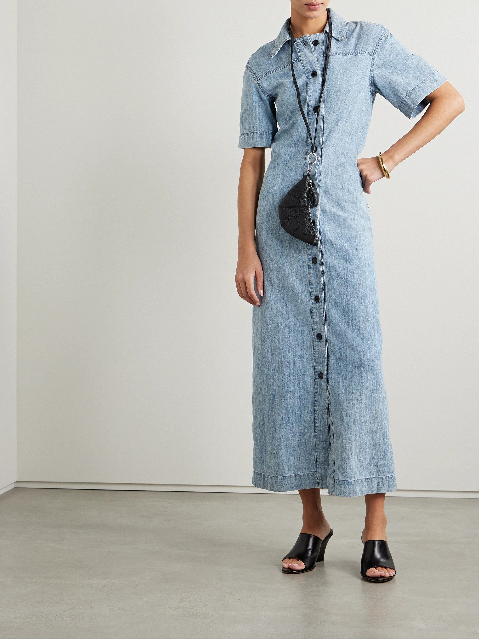 Another Tomorrow + NET SUSTAIN organic cotton-chambray midi dress thumbnail