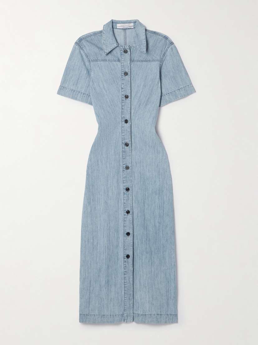 Another Tomorrow + Net Sustain Organic Cotton-chambray Midi Dress