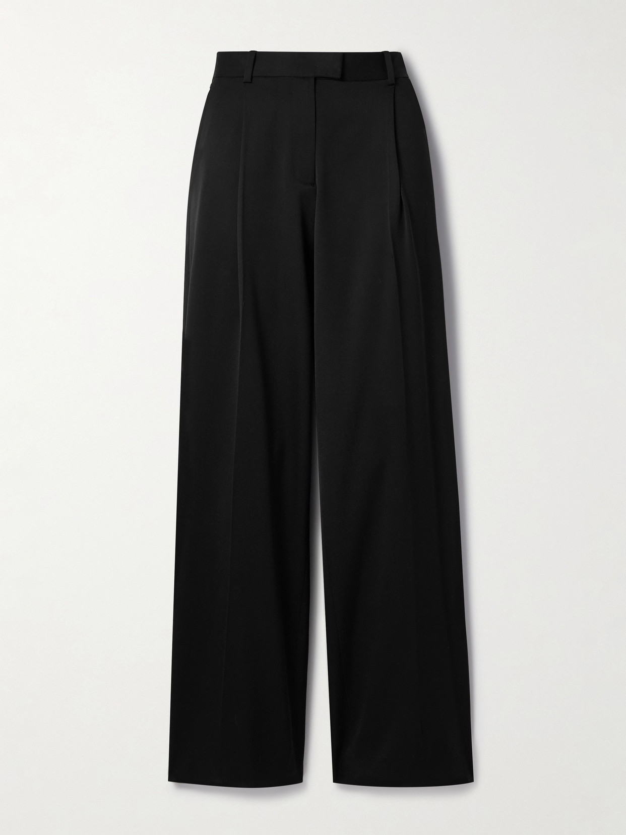 Another Tomorrow + Net Sustain Wool-blend Straight-leg Pants In Black