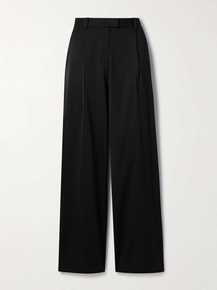 Another Tomorrow Wool-blend Wide-leg Pants