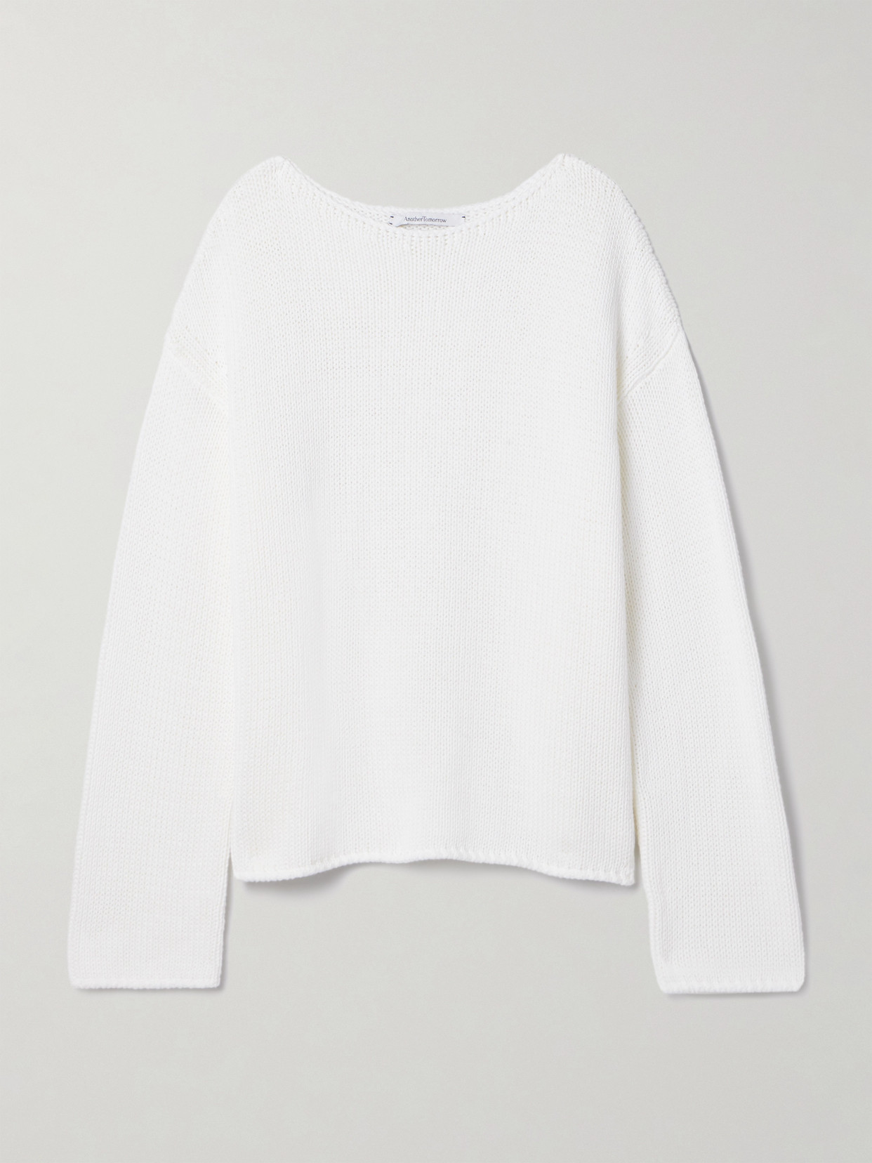 Another Tomorrow + Net Sustain Organic Cotton Sweater In White