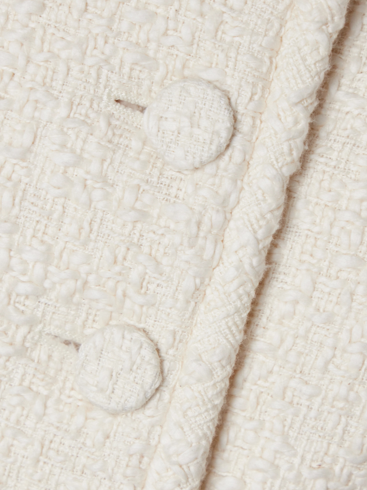 Shop Another Tomorrow + Net Sustain Cropped Organic Cotton-tweed Jacket In Cream