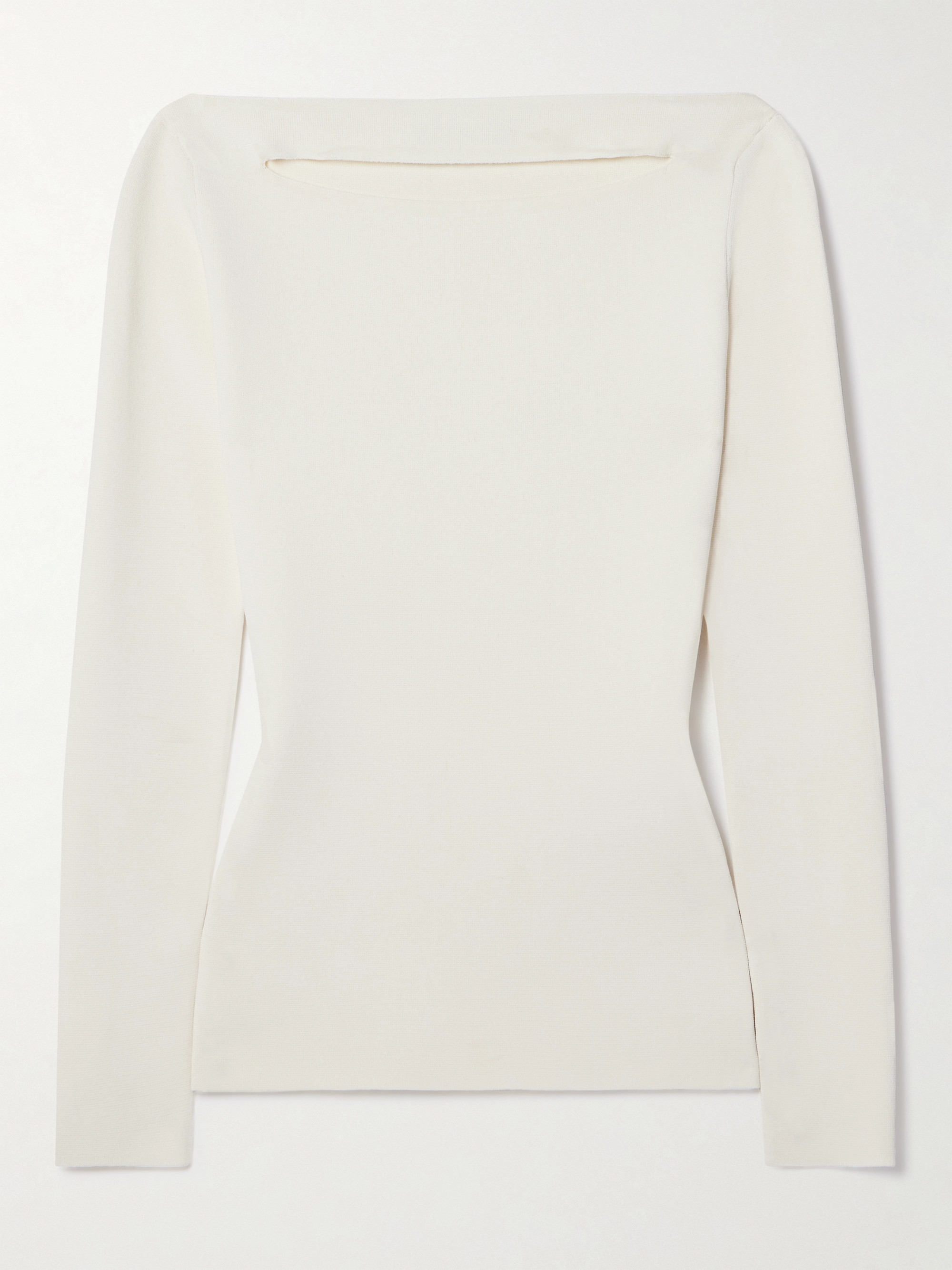 Another Tomorrow Cutout knitted top