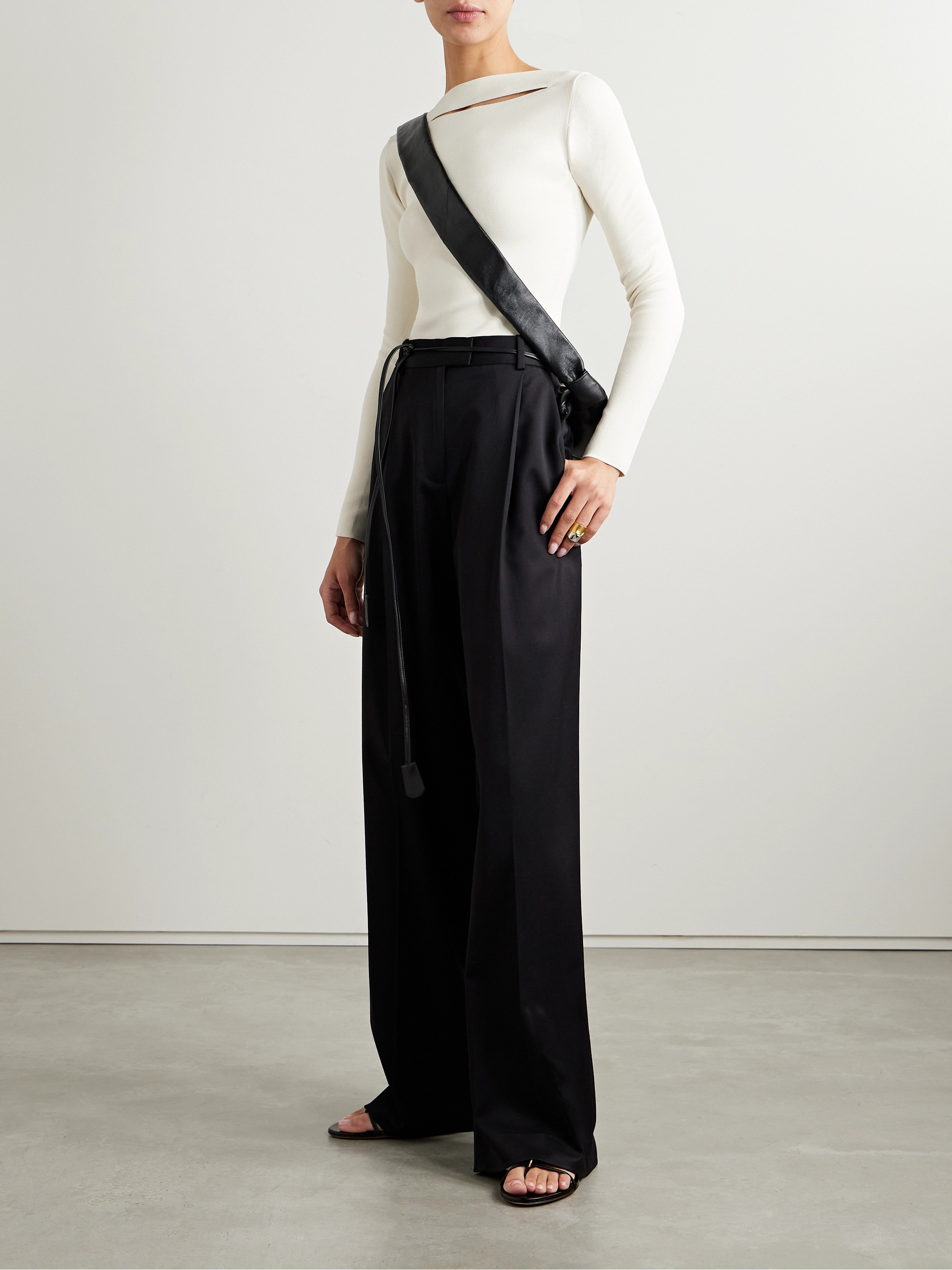 Another Tomorrow Cutout knitted top