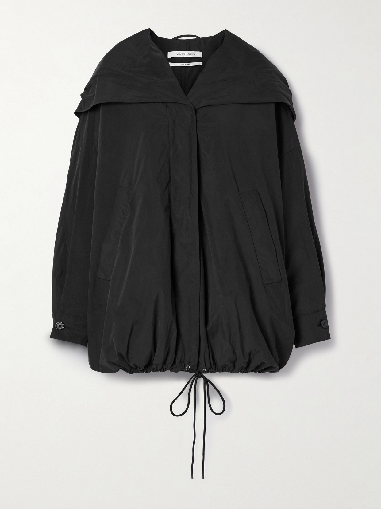 Another Tomorrow + Net Sustain Oversized Hooded Recycled-shell Jacket In Black