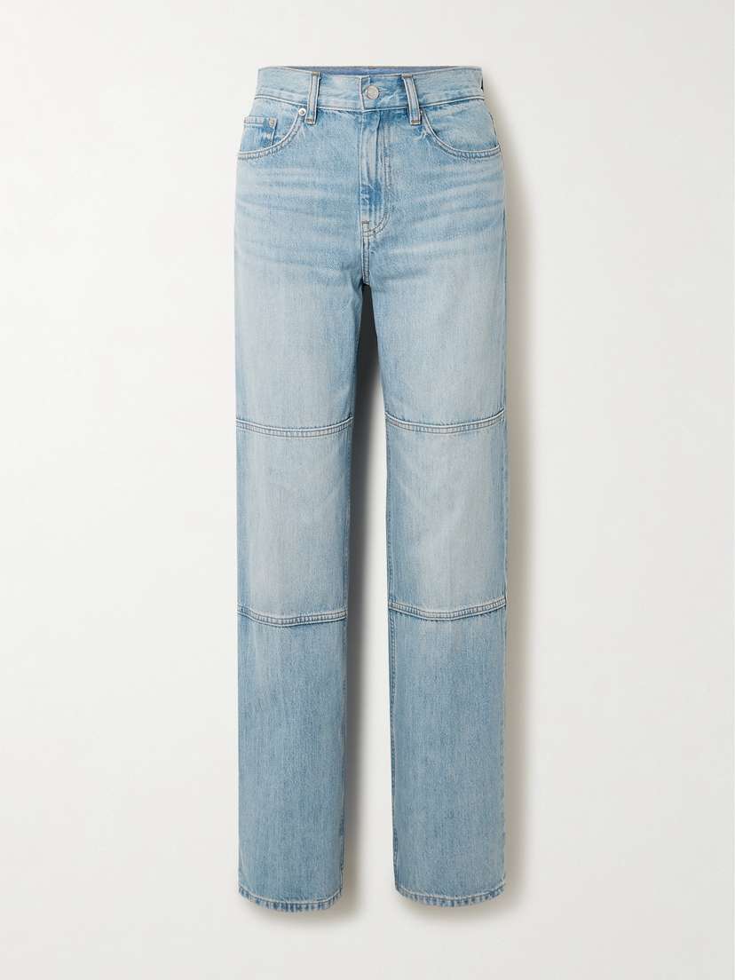 Helmut Lang Carpenter Paneled High-rise Straight-leg Jeans