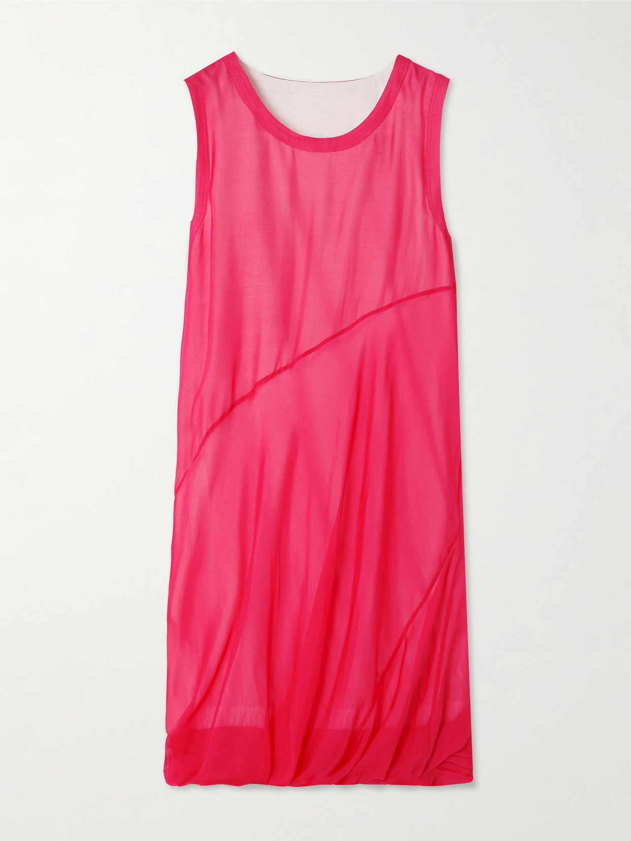 Shop Helmut Lang Bubble Draped Silk Mini Dress In Pink