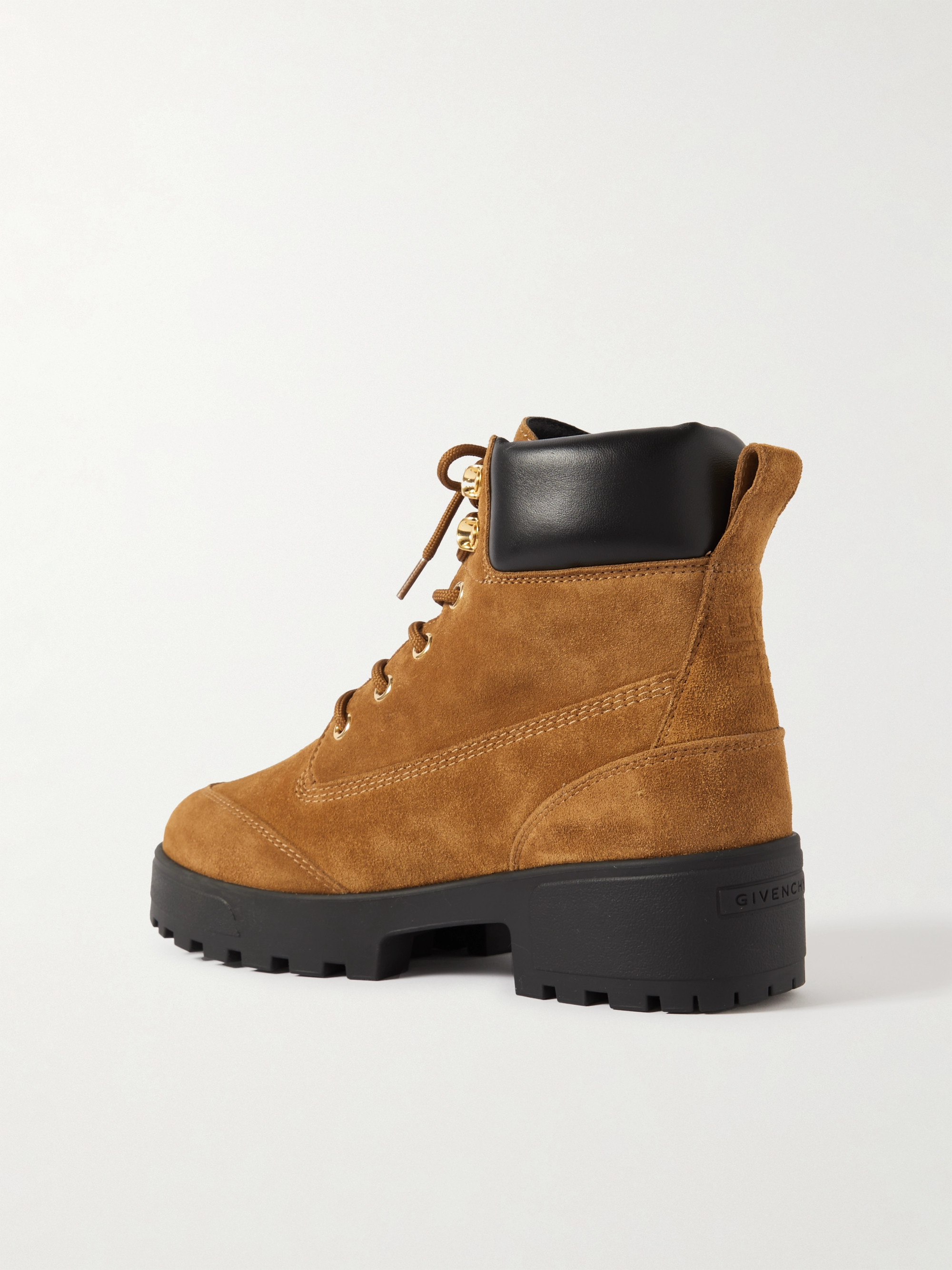 Givenchy - Trekker leather-trimmed suede ankle boots | Plush