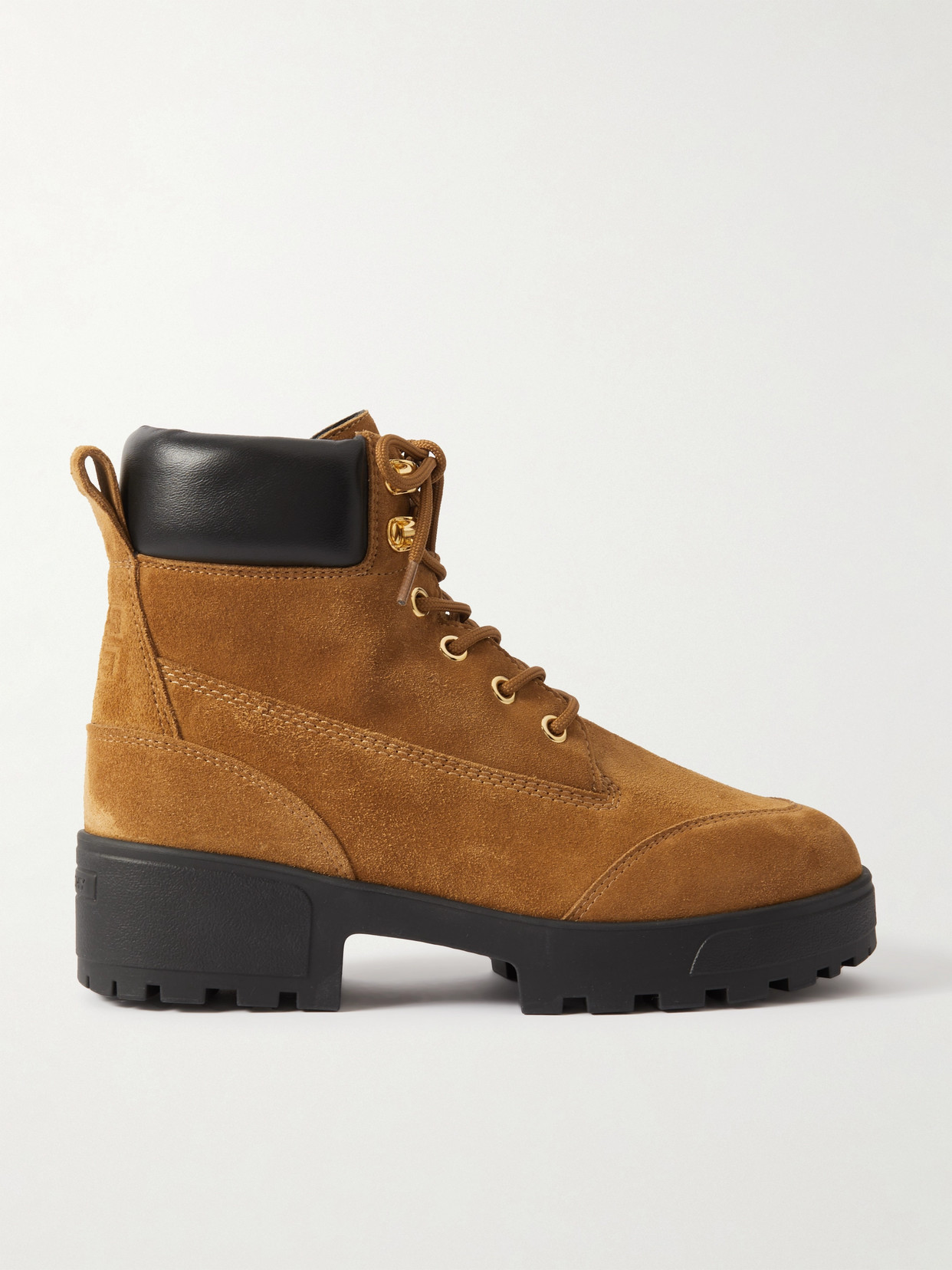 Givenchy Trekker Leather-trimmed Suede Ankle Boots In Brown