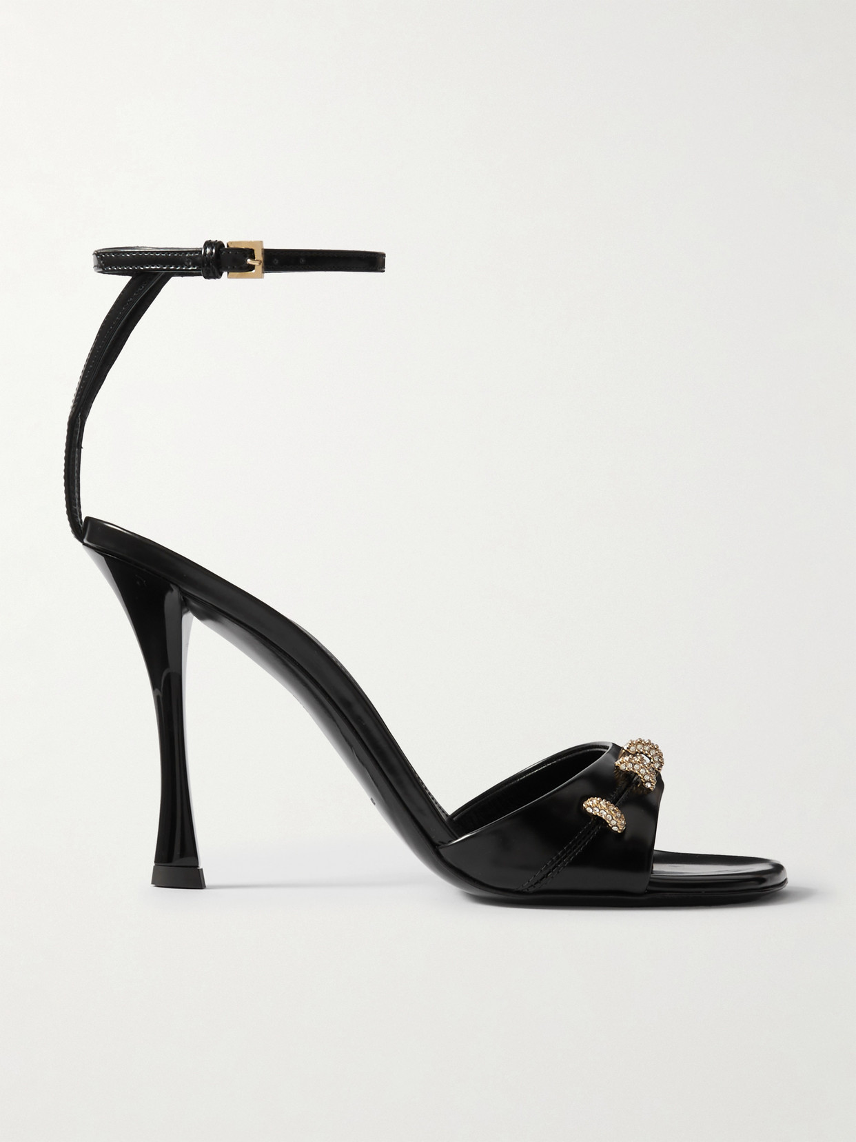 Givenchy Embellished Patent-leather Sandals In Black