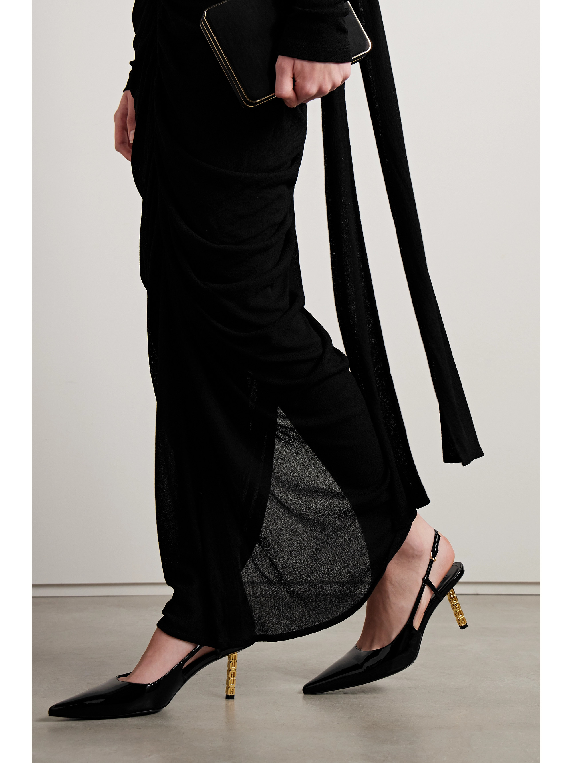 Givenchy G Cube patent-leather slingback pumps thumbnail