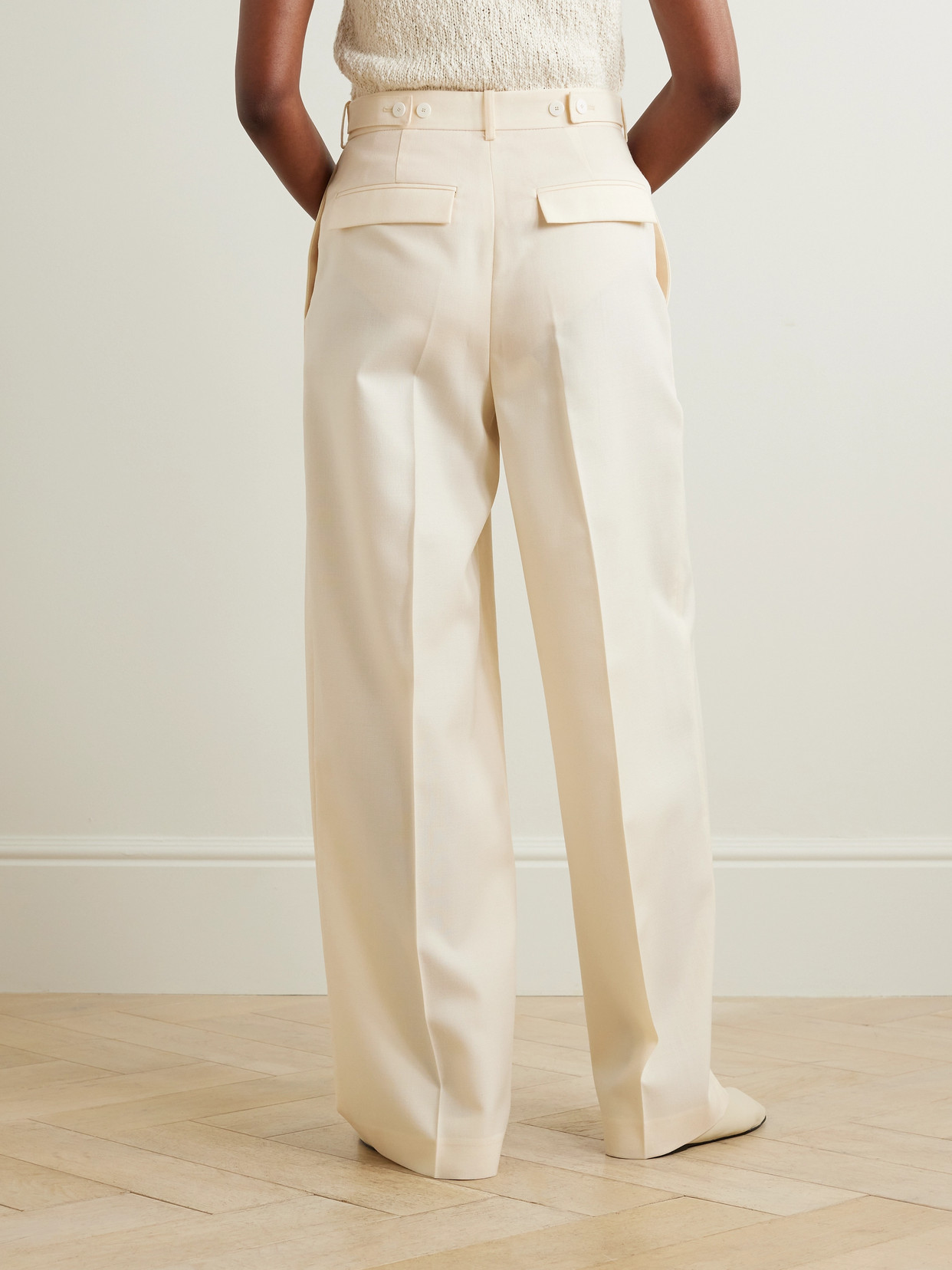 ROHE WOOL-TWILL WIDE-LEG PANTS