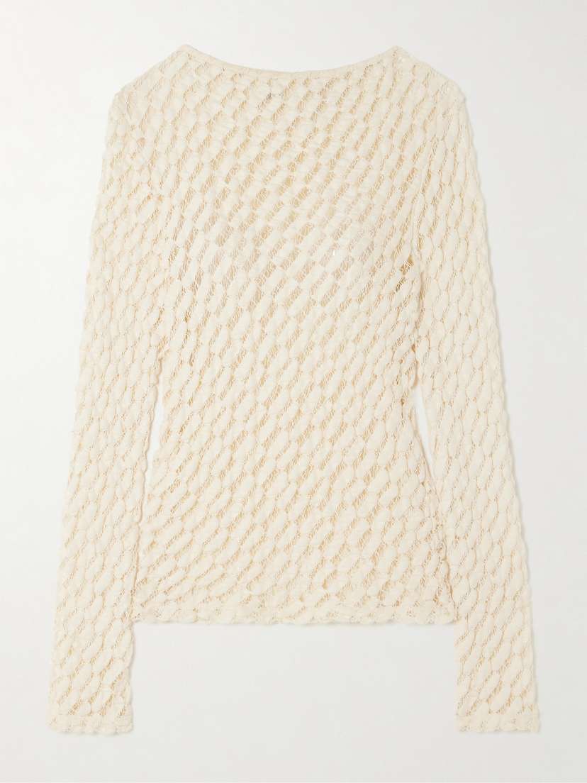 RÓHE Crocheted Cotton-blend Top