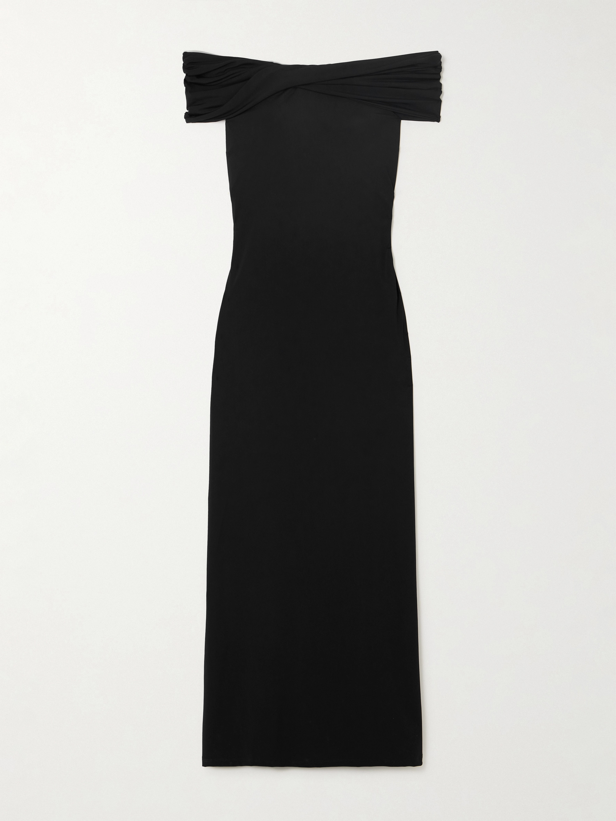 Róhe Off-the-shoulder ruched stretch-jersey maxi dress