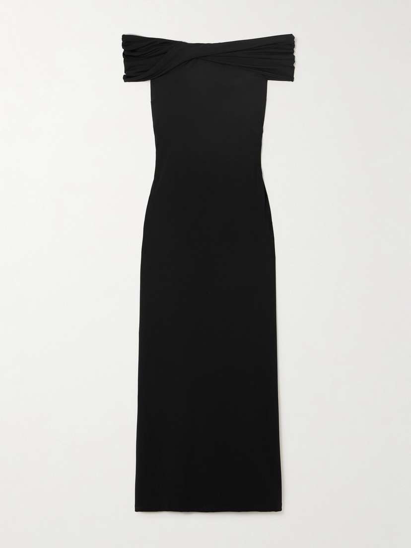 RÓHE Off-the-shoulder Ruched Stretch-jersey Maxi Dress