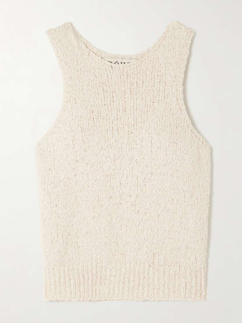 RÓHE Cotton-bouclé Halterneck Tank