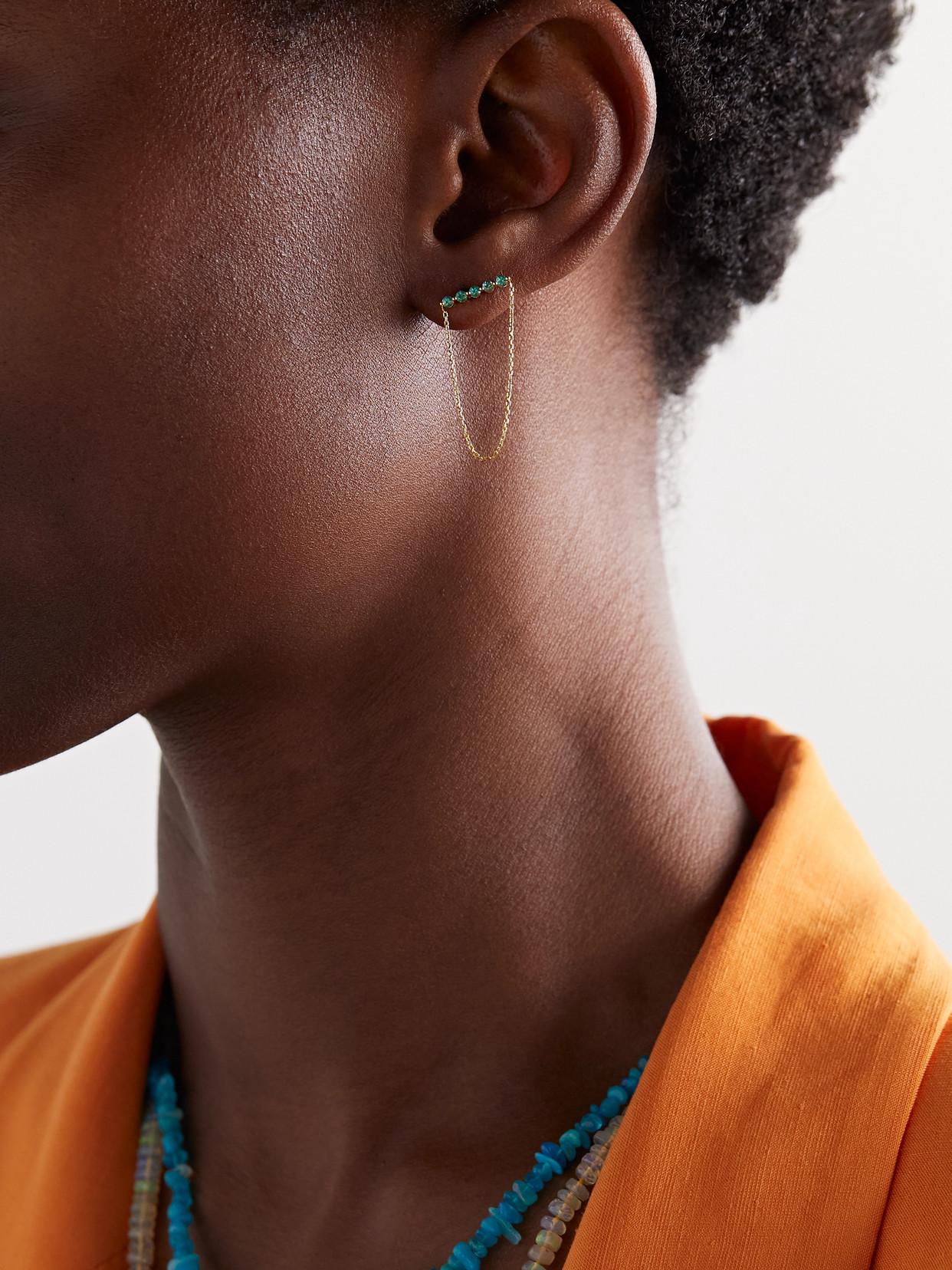 Jia Jia Gold Emerald Earrings In Green