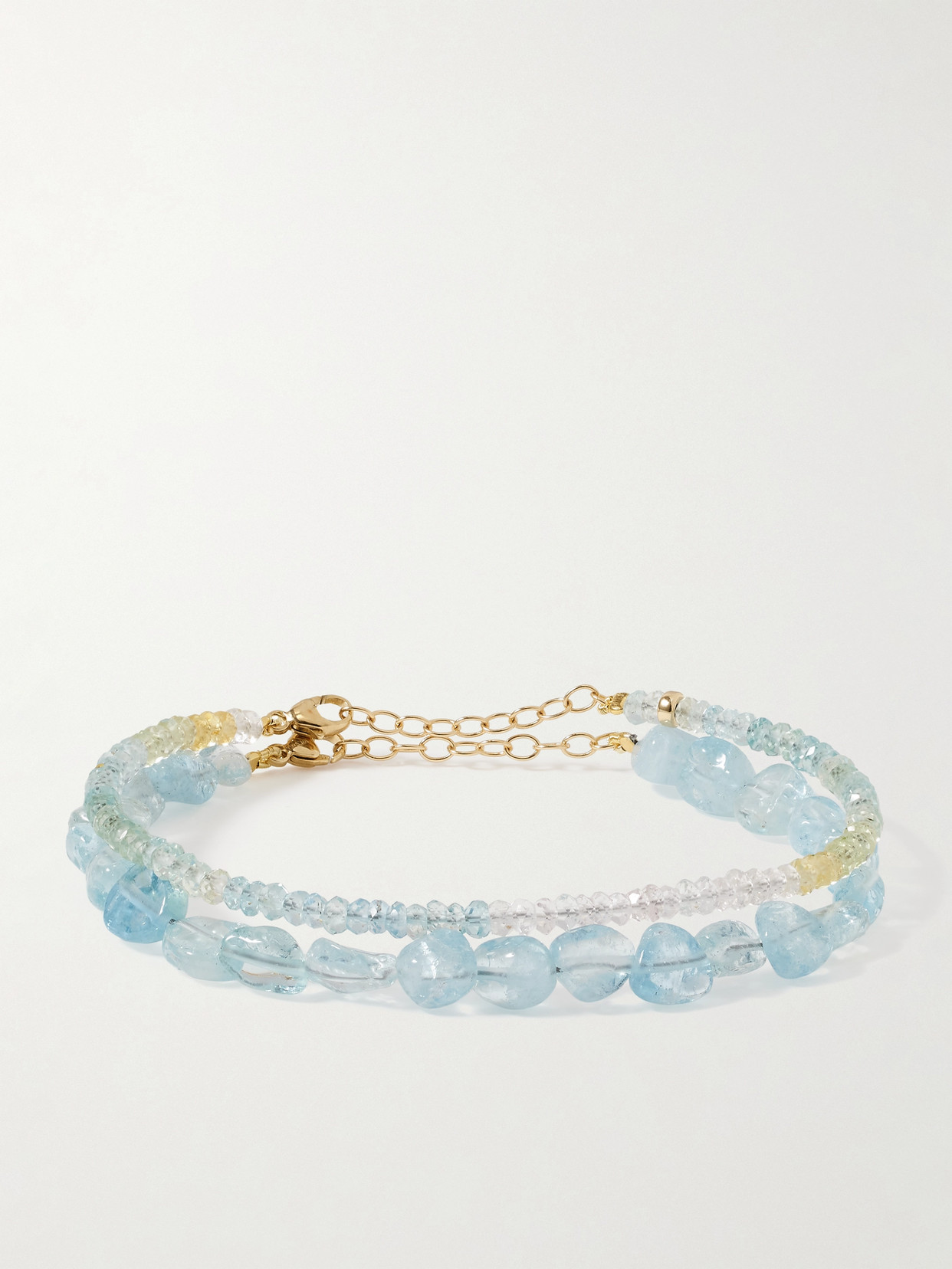 JIA JIA - Set Of Two Gold Aquamarine And Morganite Bracelets - Multi