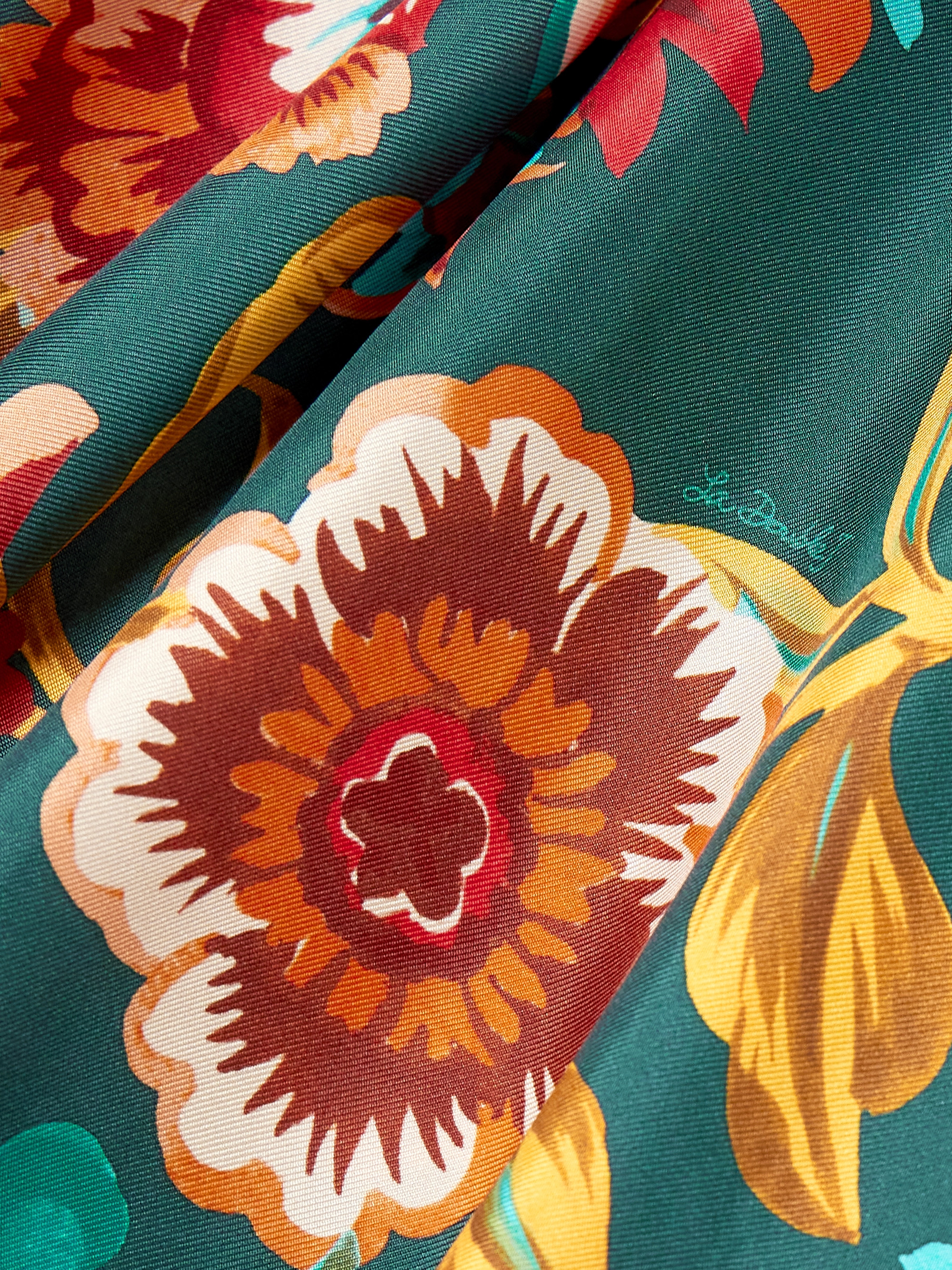 La DoubleJ Magnifico belted floral-print silk-twill mini dress thumbnail