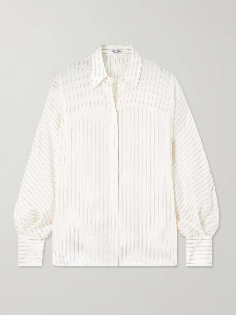 Brunello Cucinelli — Striped satin shirt
