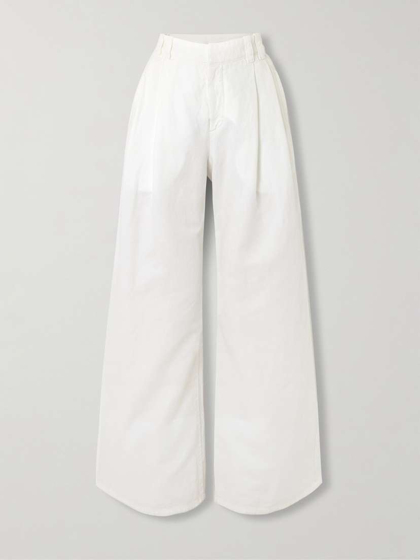 Brunello Cucinelli — Pleated high-rise wide-leg jeans