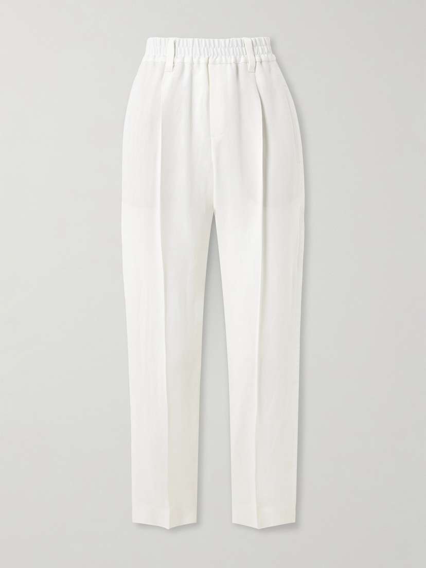 Brunello Cucinelli Pleated Twill Tapered Pants