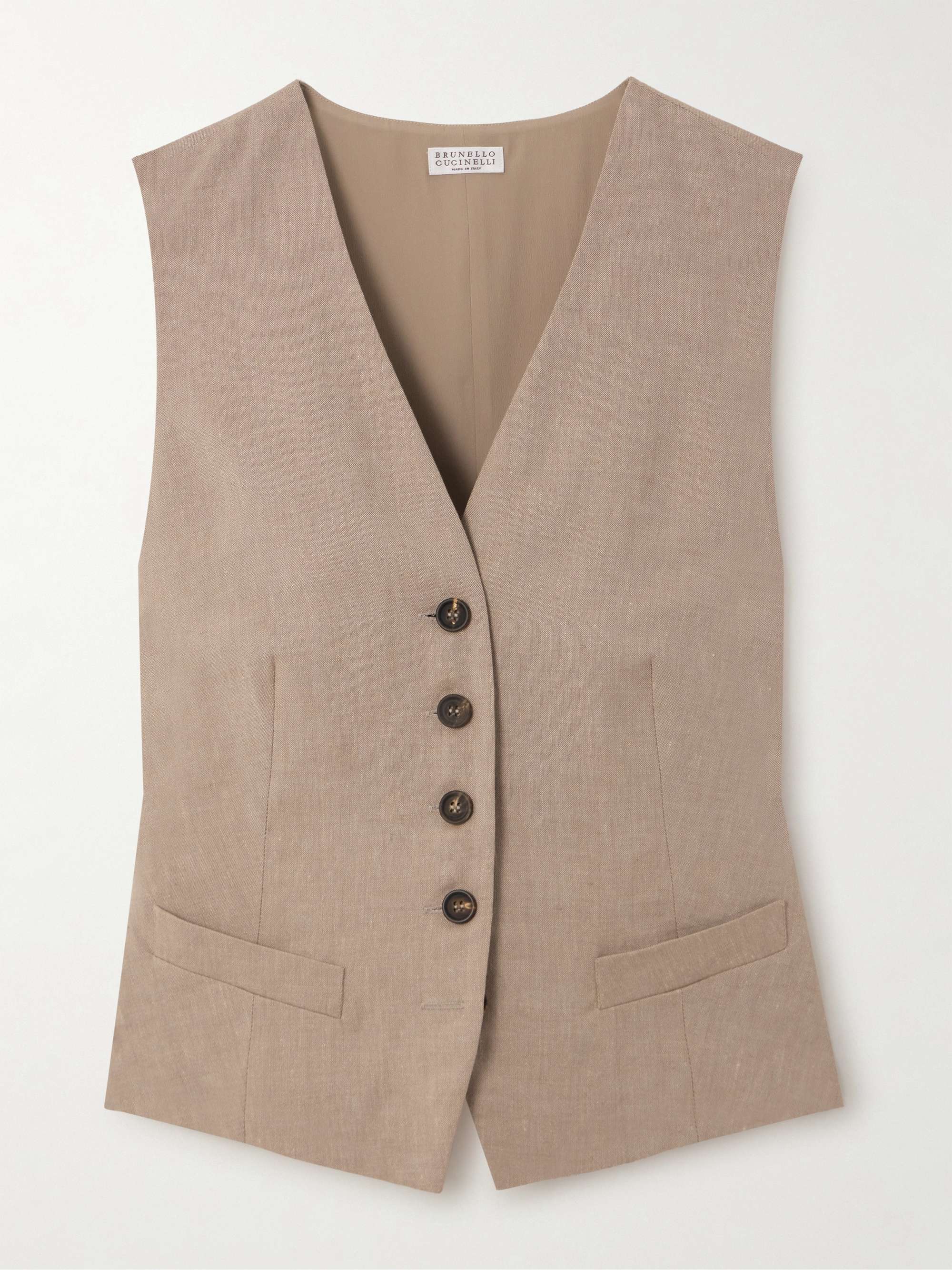 Linen and wool blend vest