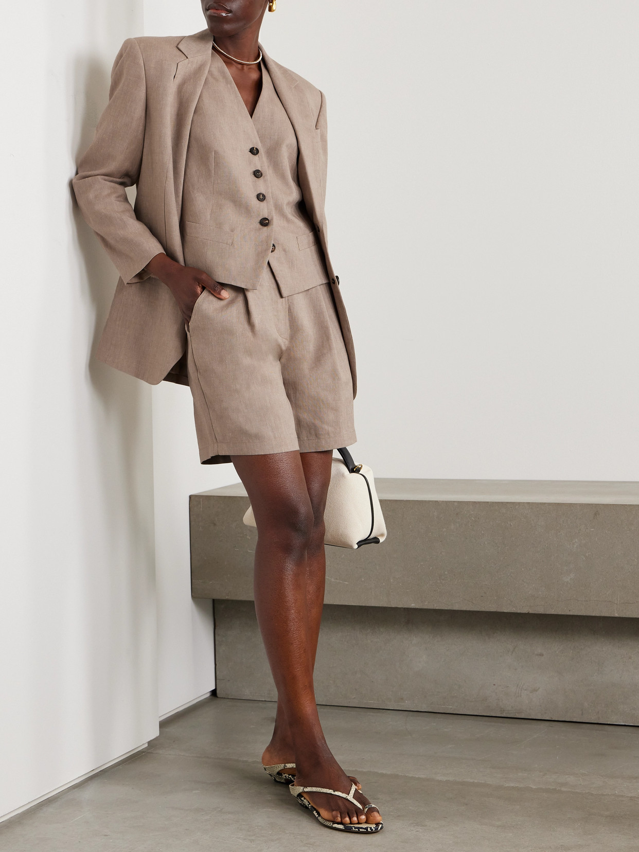 Linen And Wool-Blend Vest