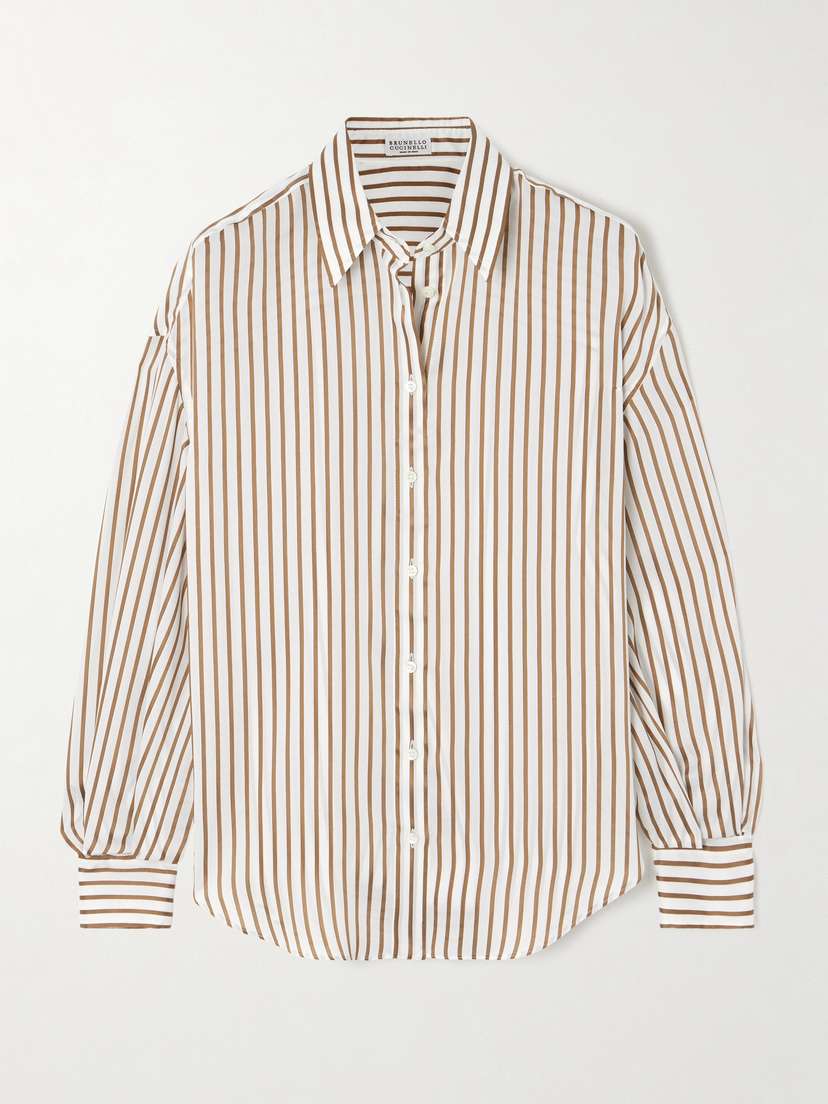 Brunello Cucinelli Striped Twill Shirt - x large