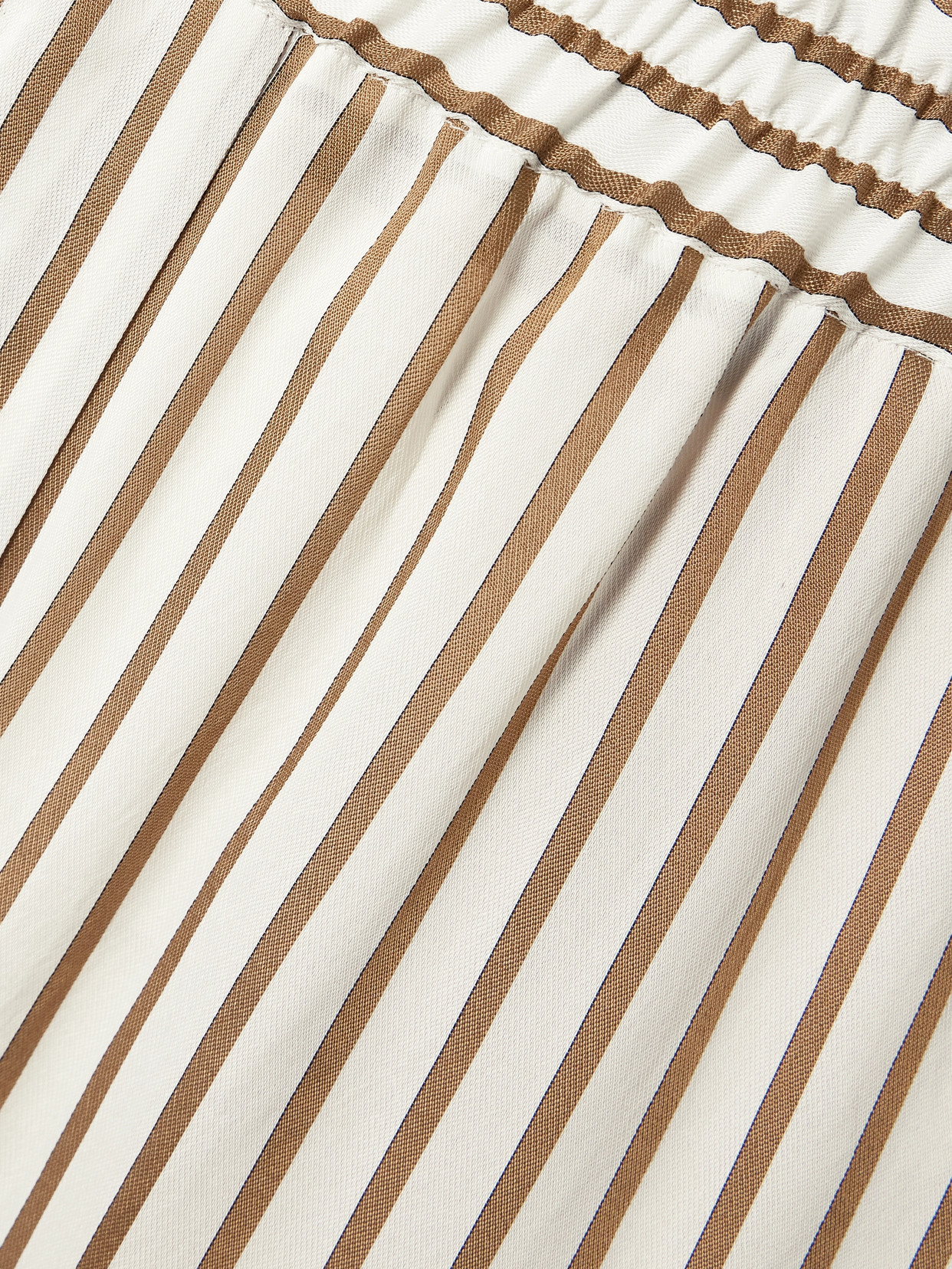 Brunello Cucinelli Striped Woven Wide-leg Pants In Neutrals