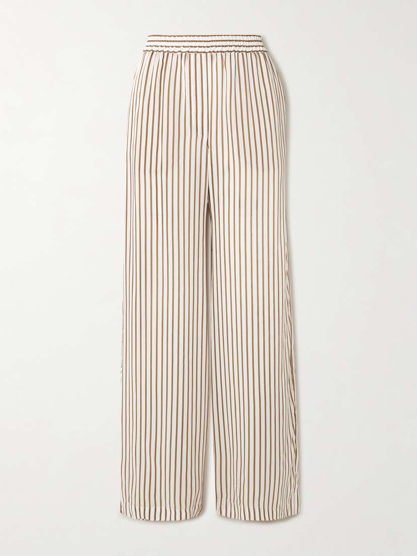 Brunello Cucinelli Striped Woven Wide-leg Pants
