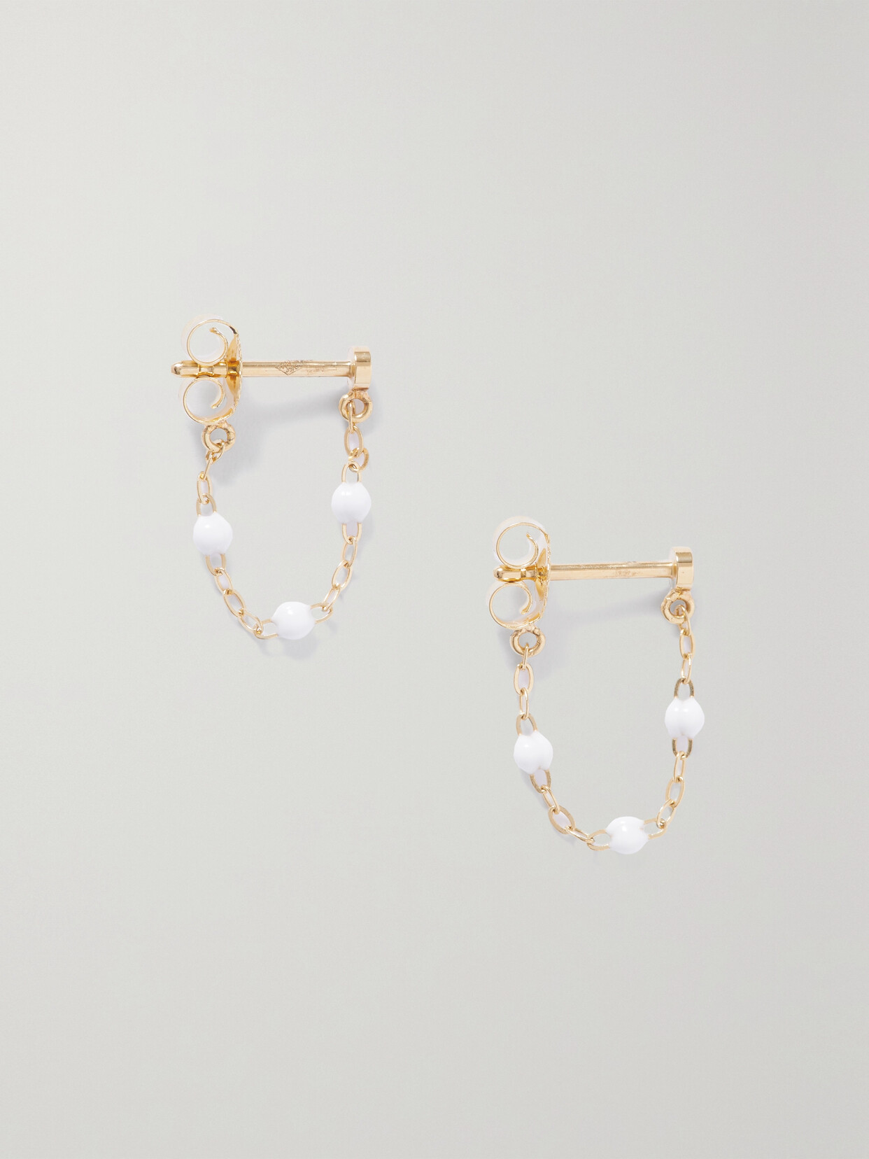 Gigi Clozeau Classic Gigi 18-karat Gold And Resin Earrings In White