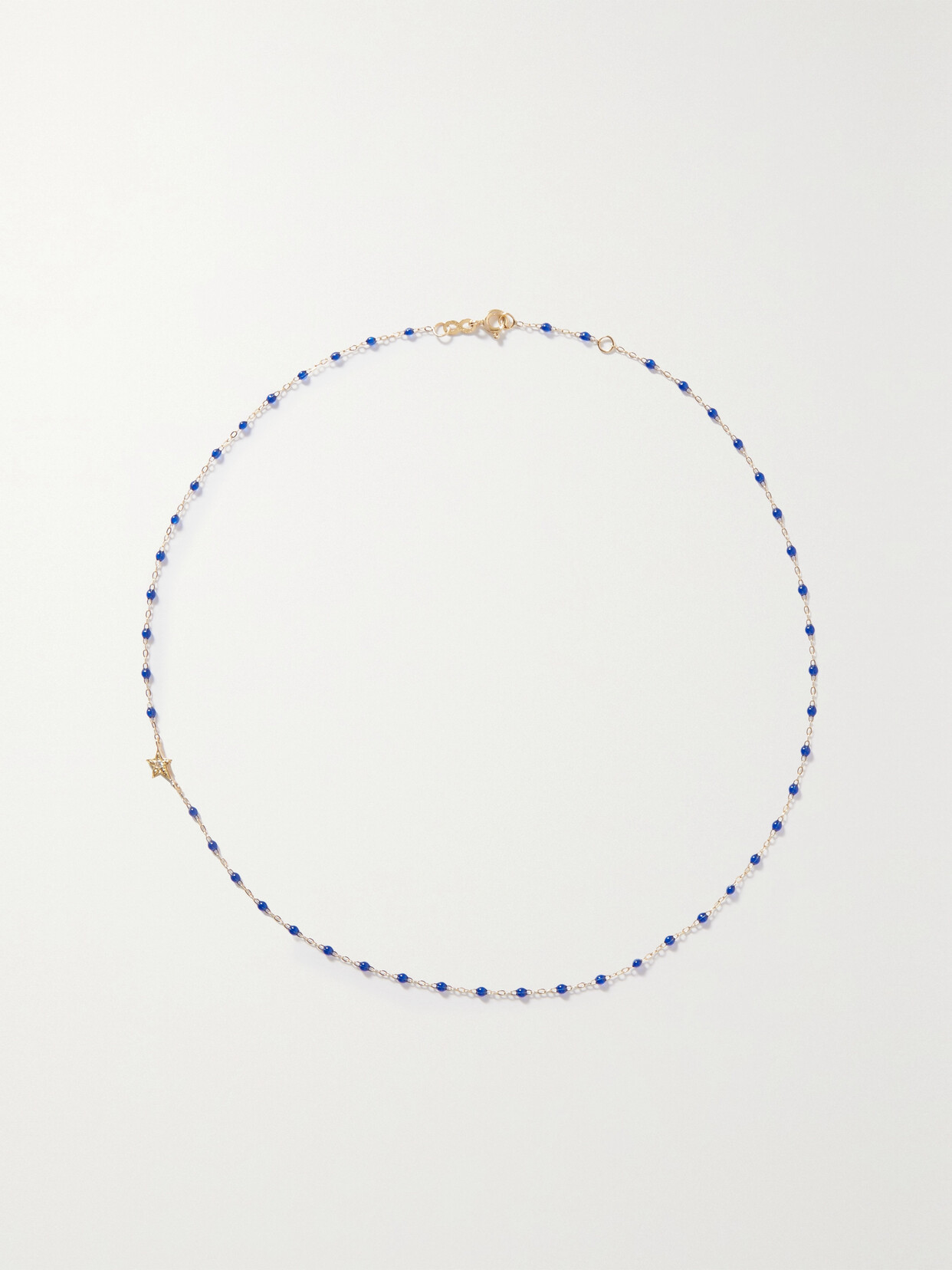 Gigi Clozeau - Star Classic Gigi 18-karat Gold, Resin And Diamond Necklace - Blue